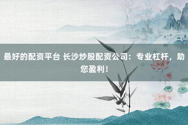 最好的配资平台 长沙炒股配资公司：专业杠杆，助您盈利！