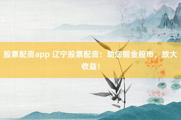股票配资app 辽宁股票配资：助您掘金股市，放大收益！