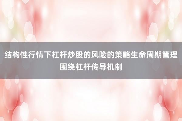 结构性行情下杠杆炒股的风险的策略生命周期管理围绕杠杆传导机制