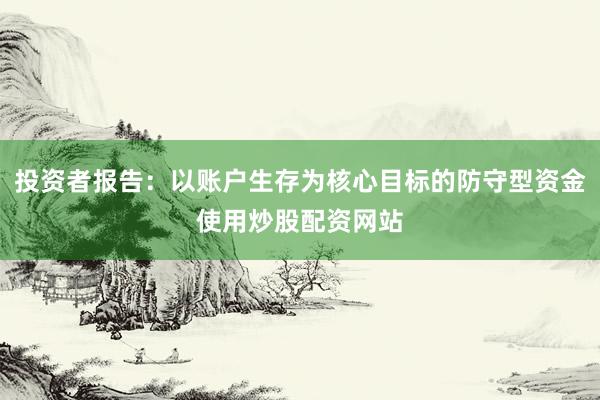 投资者报告：以账户生存为核心目标的防守型资金使用炒股配资网站